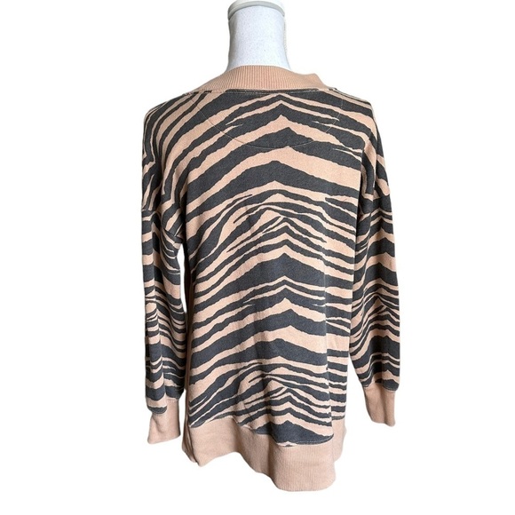 Aerie Good Vibes Oversized Sweatshirt Animal Print Women Extra Small - Picture 3 of 17